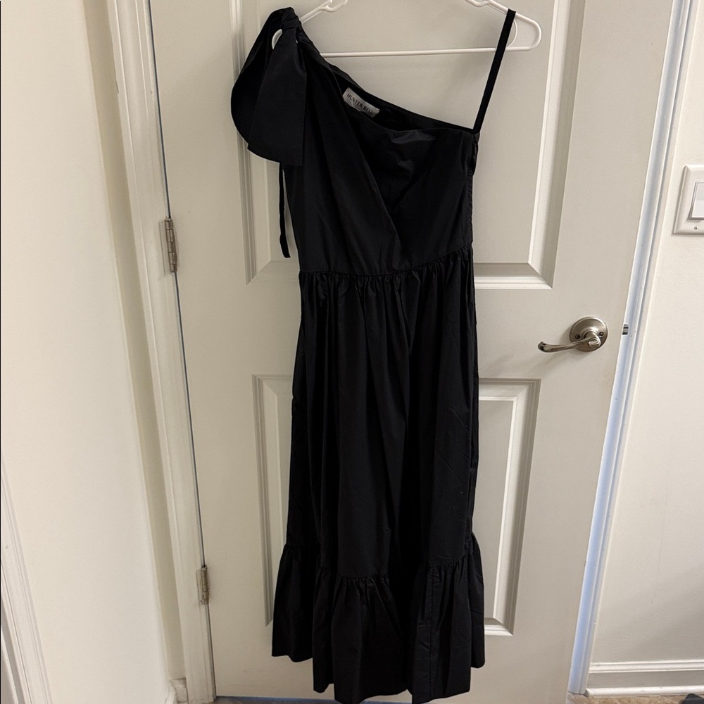 HUNTER BELL Black One-Shoulder Dress